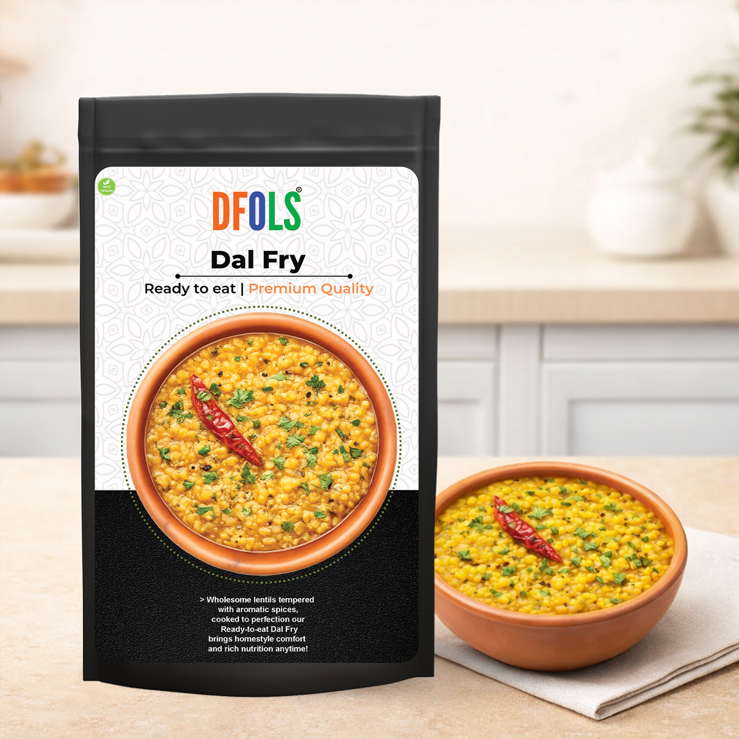 DFOLS Dal Fry Ready to Eat Indian Lentil Curry 0.49lb 7.76oz 220g ダールフライ