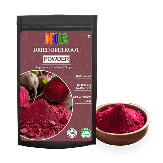 Natural Dried Beetroot Powder - Antioxidant-Rich Superfood for Health and Wellness - Supports Heart Health, Detox, and Athletic Performance - DFOLS
