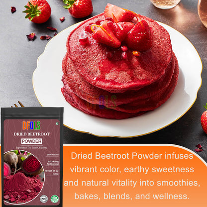 Natural Dried Beetroot Powder - Antioxidant-Rich Superfood for Health and Wellness - Supports Heart Health, Detox, and Athletic Performance - DFOLS