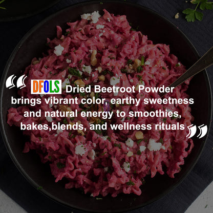 Natural Dried Beetroot Powder - Antioxidant-Rich Superfood for Health and Wellness - Supports Heart Health, Detox, and Athletic Performance - DFOLS