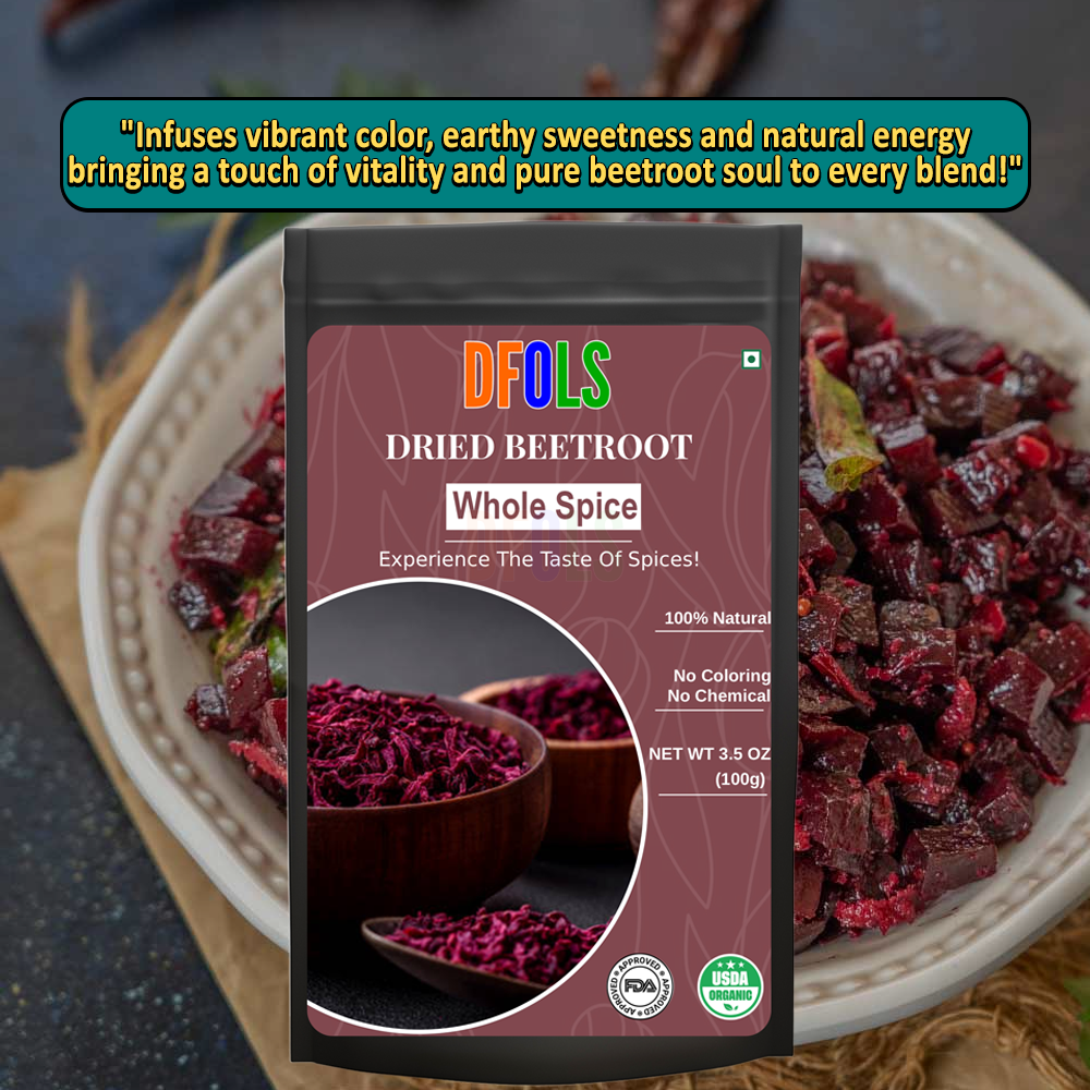 DFOLS Dried Beetroot Whole Spice – Premium Quality Natural Ingredient 0.22lb 3.5oz 100g ビートルート