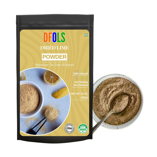 Organic Dried Lime Powder (Loomi Powder) - Fresh Lime Juice Freeze Dried Powder Filler Free, Rich in Natural Vitamin C, Great Flavor for Soda, Baking and Cooking. - DFOLS
