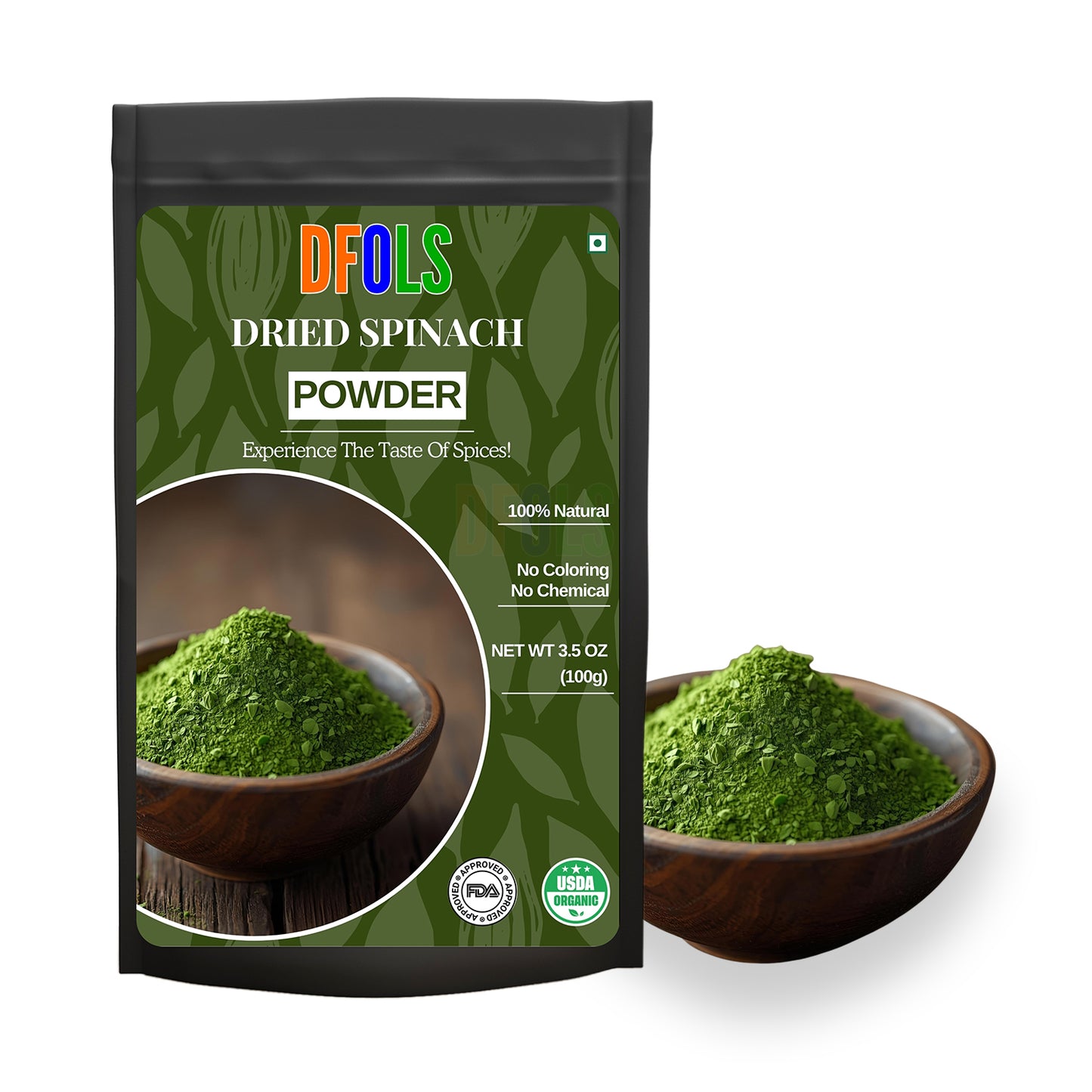 Organic Dried Spinach Powder | Nutrient-Rich Superfood | High in Iron & Antioxidants | Ideal for Smoothies, Cooking, Baking, Juices & Supplements | Pure, Natural, Vegan, Gluten-Free