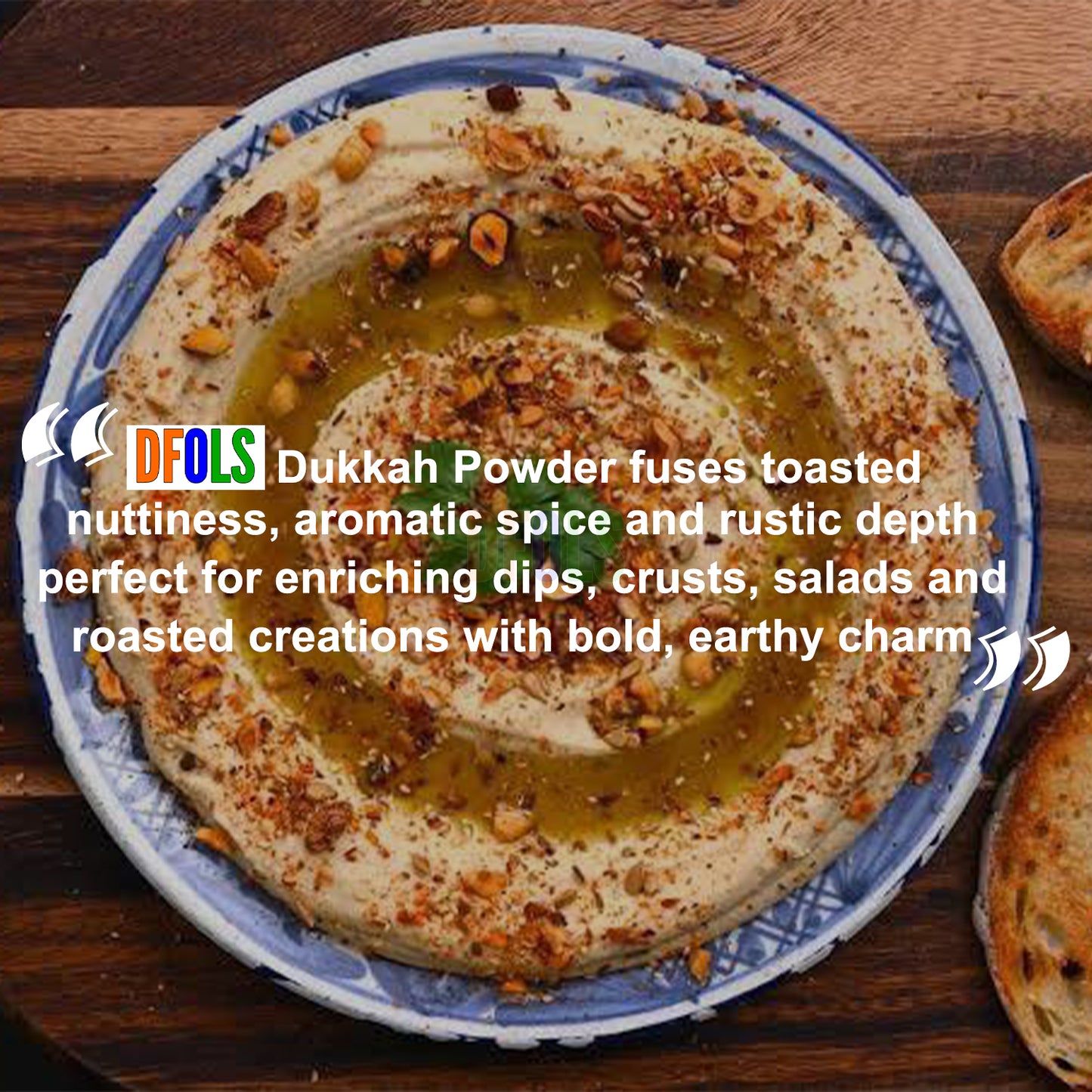 Authentic Dukkah Powder – Premium Nut & Spice Blend for Dipping, Cooking & Snacking – Vegan, Gluten-Free, No Preservatives – Classic Middle Eastern Flavor - DFOLS