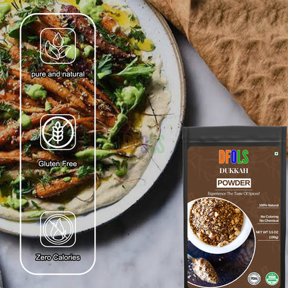 Authentic Dukkah Powder – Premium Nut & Spice Blend for Dipping, Cooking & Snacking – Vegan, Gluten-Free, No Preservatives – Classic Middle Eastern Flavor - DFOLS