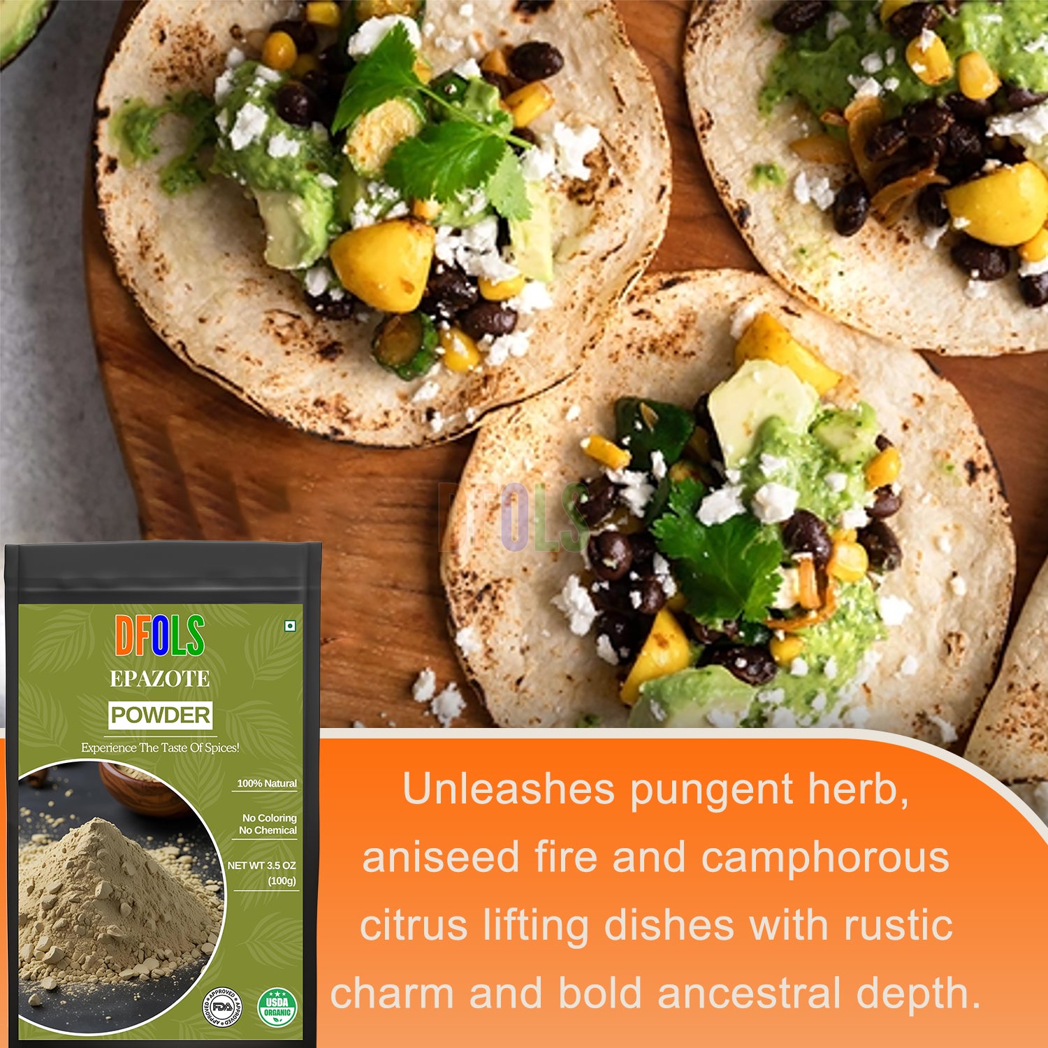 Organic Epazote Powder – Culinary Herb for Authentic Mexican & Latin American Dishes – Natural Digestive Support - DFOLS