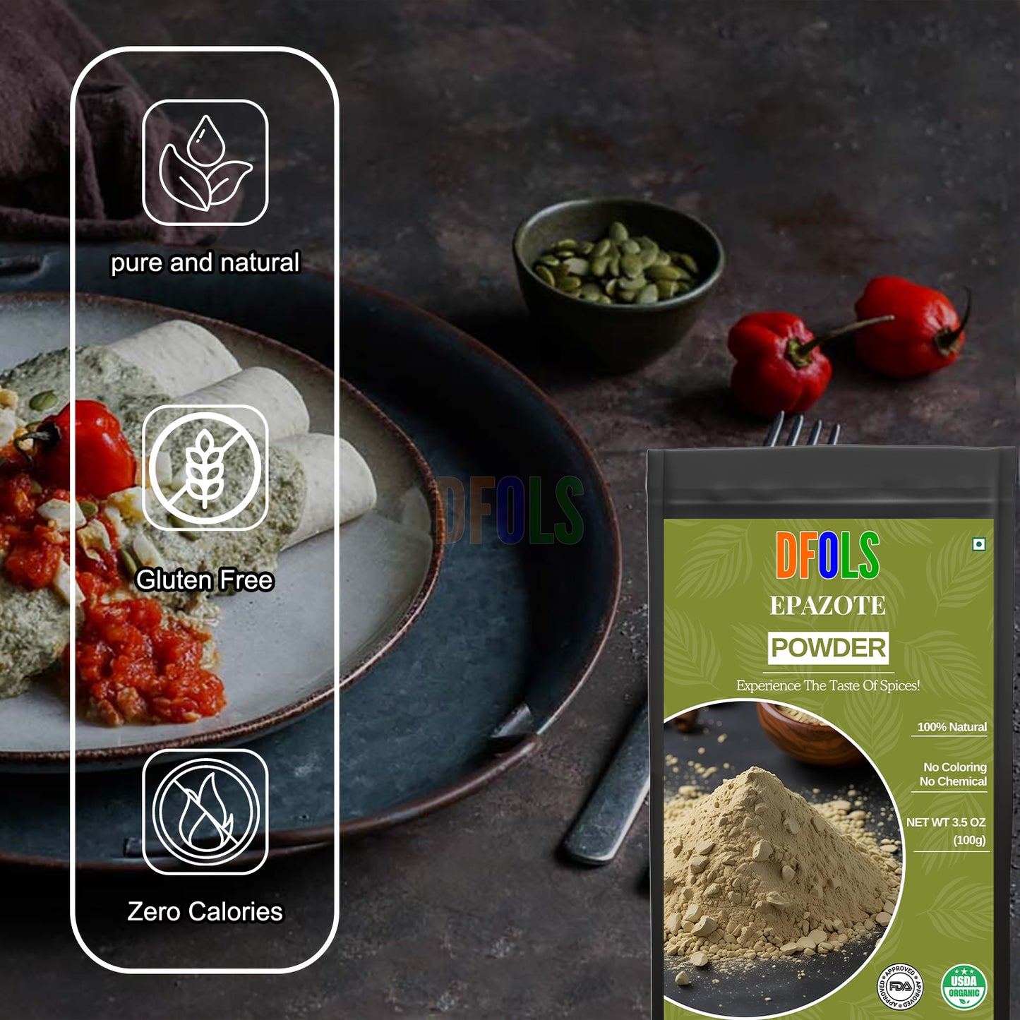 Organic Epazote Powder – Culinary Herb for Authentic Mexican & Latin American Dishes – Natural Digestive Support - DFOLS