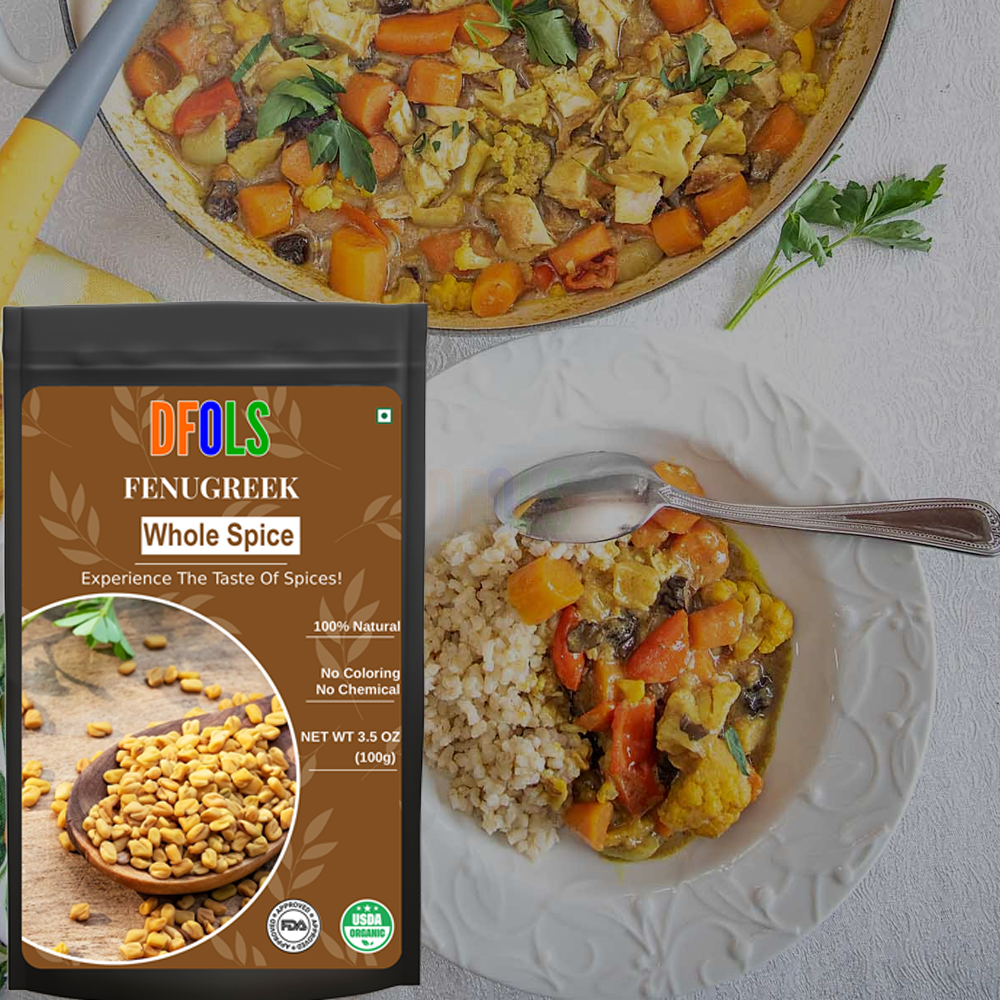 DFOLS Fenugreek Whole Spice Cooking 0.22lb 3.5oz 100g フェヌグリークパウダー
