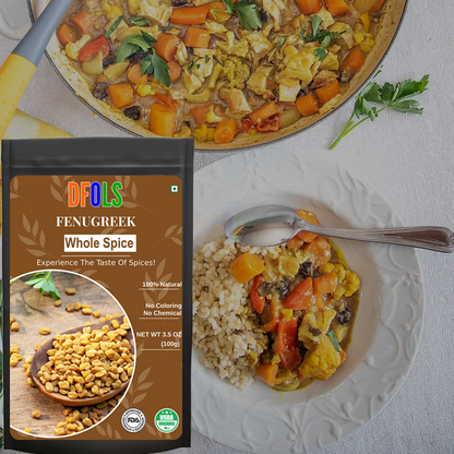 DFOLS Fenugreek Whole Spice Cooking 0.22lb 3.5oz 100g フェヌグリークパウダー