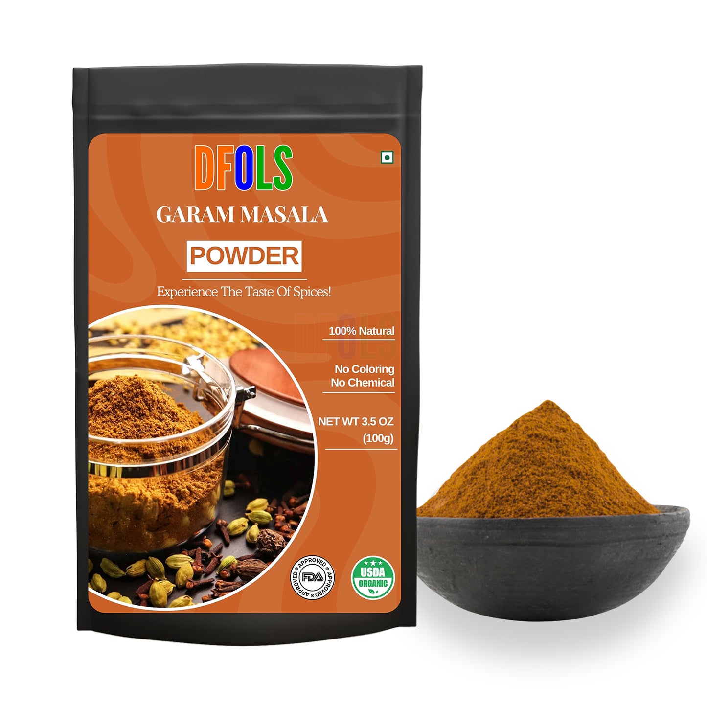 Organic Garam Masala , Northern Indian Spice Blend, Richly Spicy But Not Hot, Kosher, Non ETO - DFOLS