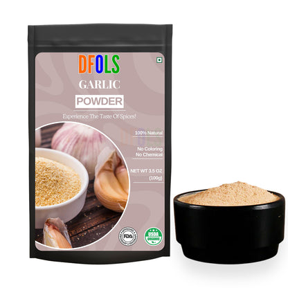 Garlic Powder | Pure & Flavorful Ground Spice for Cooking | Enhances Curries, Stews, Sauces, Marinades, Snacks & Seasoning | Aromatic, Fine Texture, Kitchen Essentia - DFOLS