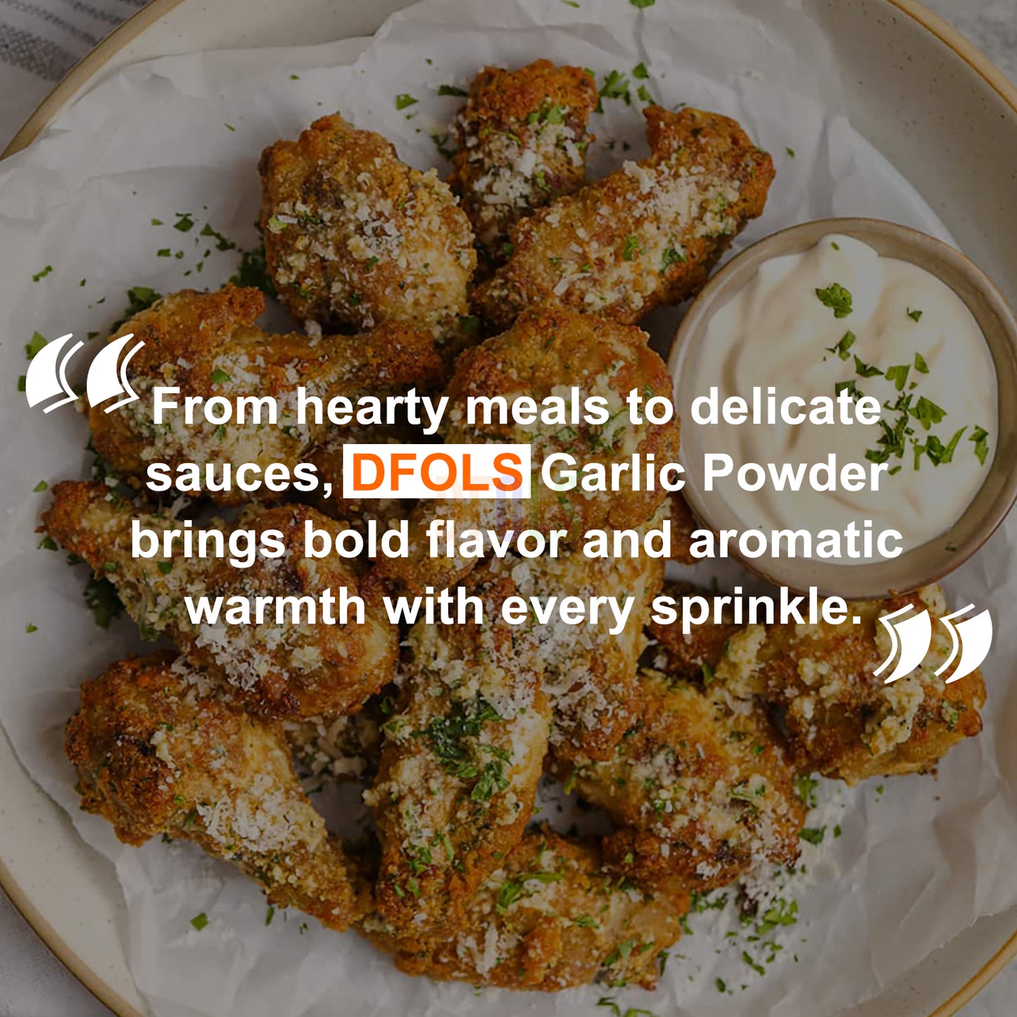 Garlic Powder | Pure & Flavorful Ground Spice for Cooking | Enhances Curries, Stews, Sauces, Marinades, Snacks & Seasoning | Aromatic, Fine Texture, Kitchen Essentia - DFOLS