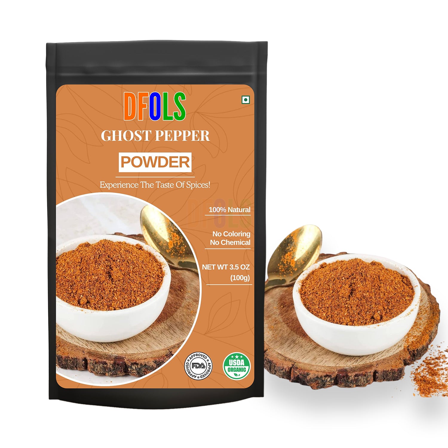 100% Pure Smoked Chili Powder – Extra Hot & Spicy, Rich Smoky Aroma, Adds Unique, Delicious & Complex Flavor to Curries, BBQ, Sauces, Snacks & All Your Favorite Dishes - DFOLS