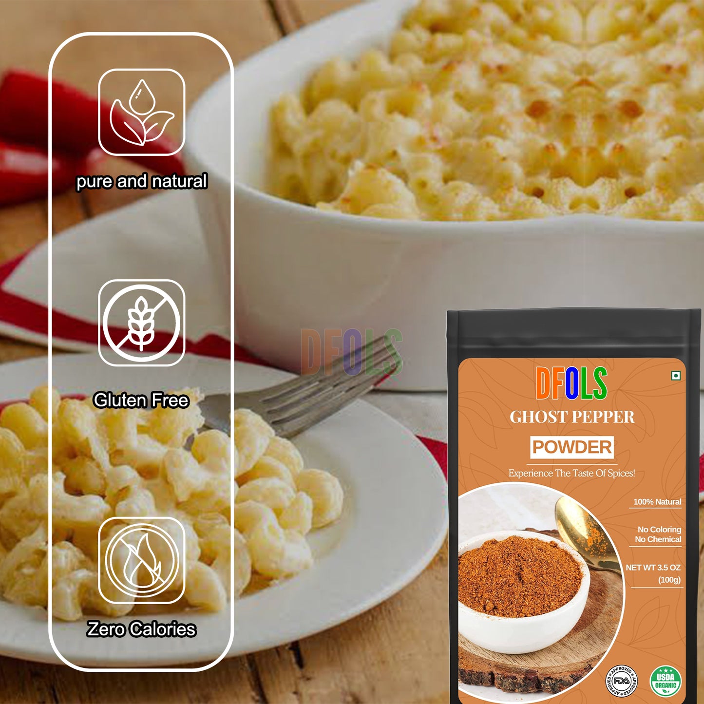 100% Pure Smoked Chili Powder – Extra Hot & Spicy, Rich Smoky Aroma, Adds Unique, Delicious & Complex Flavor to Curries, BBQ, Sauces, Snacks & All Your Favorite Dishes - DFOLS