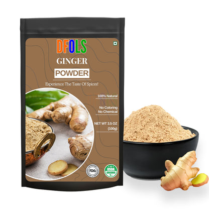 Pure Ground Ginger Powder | Fresh, Zesty & Aromatic | Ideal for Cooking, Baking, Curry, Sauces, Soups, Tea & Health Drinks | Natural Fine Spice for Daily Kitchen Use - DFOLS