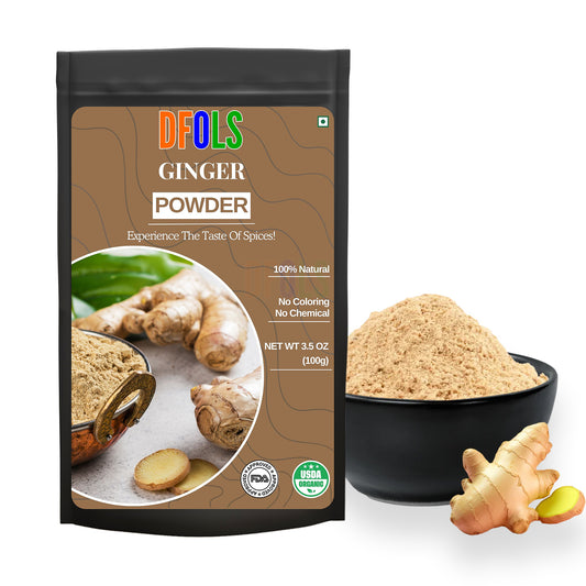 Pure Ground Ginger Powder | Fresh, Zesty & Aromatic | Ideal for Cooking, Baking, Curry, Sauces, Soups, Tea & Health Drinks | Natural Fine Spice for Daily Kitchen Use - DFOLS