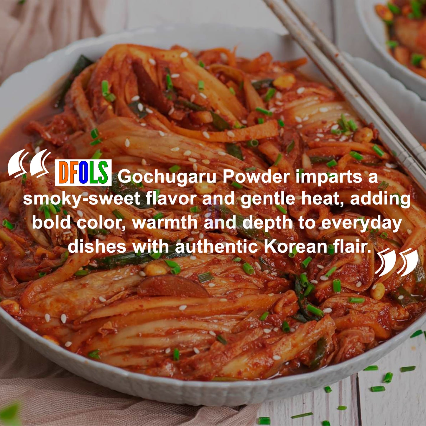 Gochugaru Korean Red Pepper Flakes 8 oz | Premium All-Natural Red Chili Powder | Authentic Korean Spice for Kimchi, Stir-Fries, Soups, Marinades & Seasoning - DFOLS