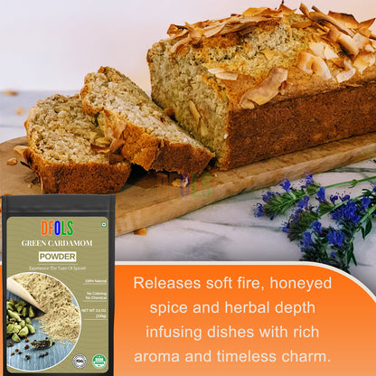 Green Cardamom Powder – 100% Pure & Natural | Premium Elaichi Powder for Cooking, Baking, Tea, Coffee & Desserts | Fresh, Aromatic Spice for Daily Use - DFOLS