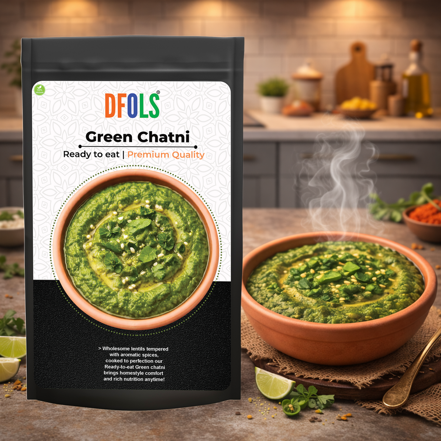 Dfols Green Chutney Ready to Eat Indian Mint Sauce 0.49lb 7.76oz 220g グリーンチャトニ