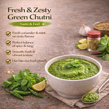 Green Chutney | Authentic Indian Coriander & Mint Dip | Fresh, Flavorful & Ready to Serve | Perfect for Snacks, Sandwiches, Chaats & Cooking | Premium Quality