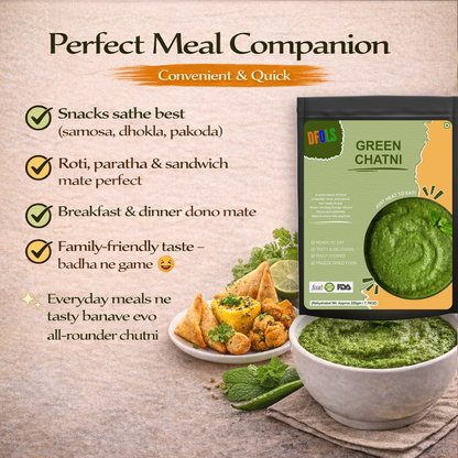 Green Chutney | Authentic Indian Coriander & Mint Dip | Fresh, Flavorful & Ready to Serve | Perfect for Snacks, Sandwiches, Chaats & Cooking | Premium Quality