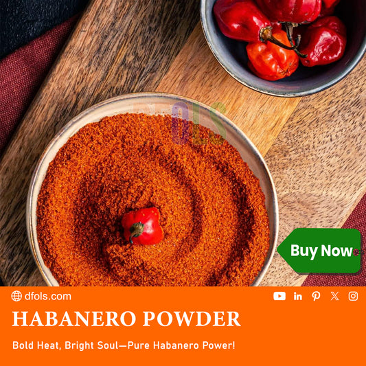 Premium Habanero Chili Powder | 100% Pure & All-Natural | Extra Hot Spice for Cooking, Seasoning, Marinades & Grilling | Fresh, Bold Flavor - DFOLS