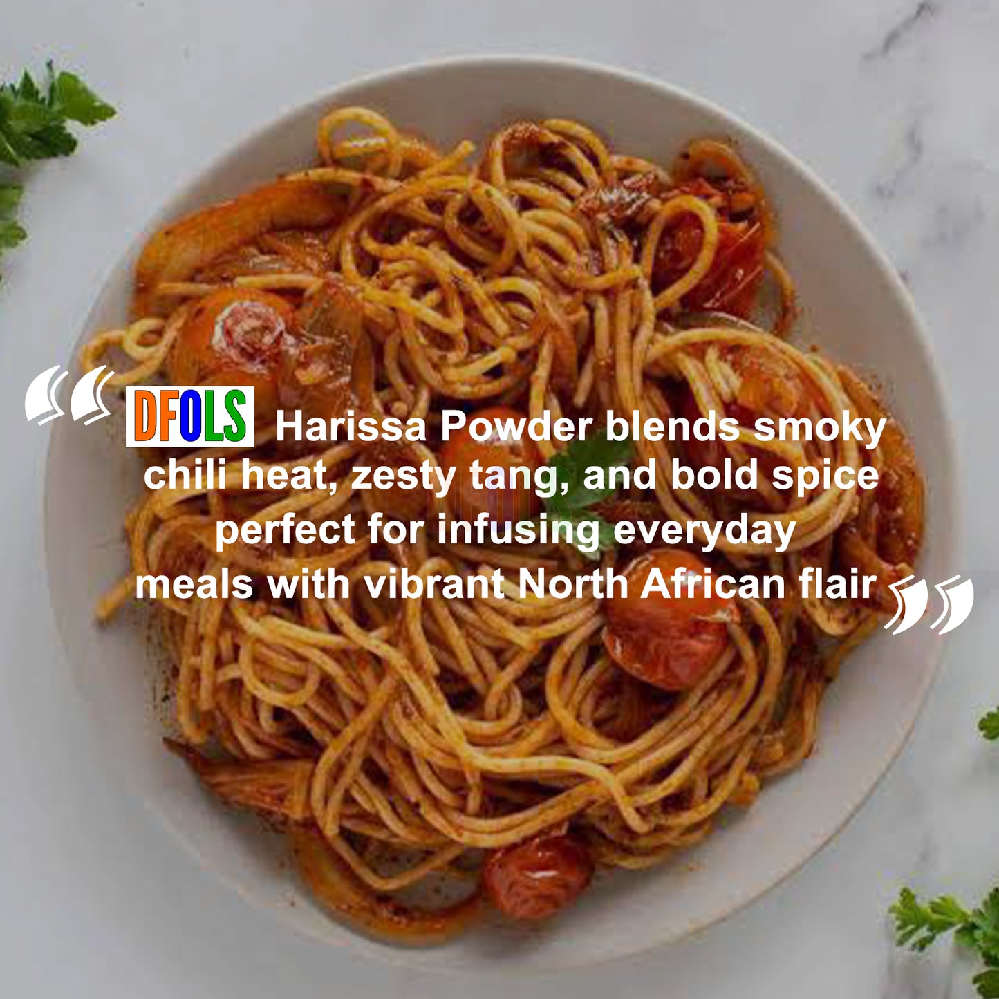 Organic Harissa Powder – Bold Moroccan Chili Seasoning for Heat & Depth | Great for Meats, Soups, Sauces & Veggies | No Salt, Vegan, Non-GMO, Authentic & All-Natural Spice - DFOLS