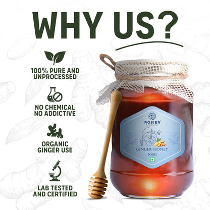 Ginger Honey | Pure Honey Infused with Natural Ginger | No Added Sugar