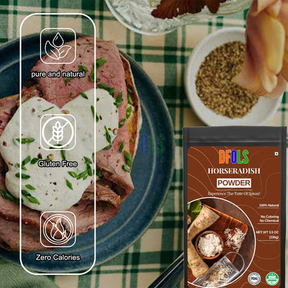 Organic and Premium All-Natural Horseradish Powder – Non-GMO, Gluten-Free, Perfect for Sauces, Dressings, and Spices - DFOLS