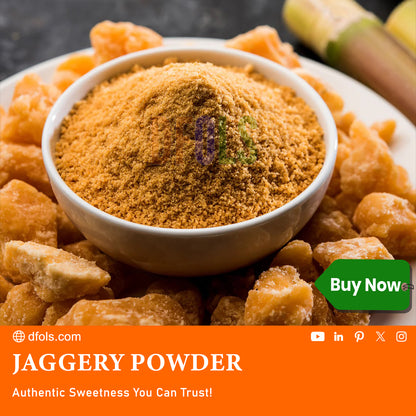 Pure Natural Jaggery Powder – Non-GMO, Gluten-Free, and Unprocessed Sweetener for Health-Conscious Consumers
