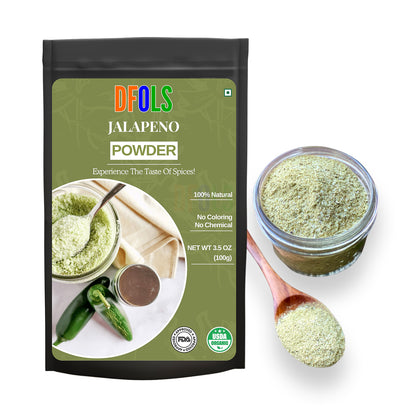 Jalapeno Powder | Hot & Spicy Seasoning | Bold Flavor | Great for Soups, Salsas, Tacos, Sauces & Marinades | All-Natural, Fine Ground Chili Spice - DFOLS