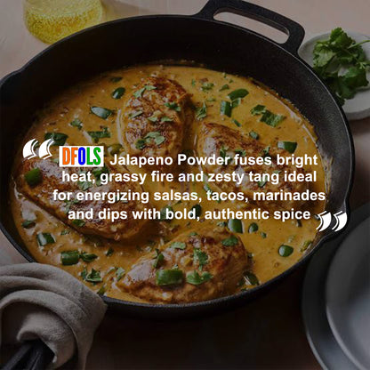 Jalapeno Powder | Hot & Spicy Seasoning | Bold Flavor | Great for Soups, Salsas, Tacos, Sauces & Marinades | All-Natural, Fine Ground Chili Spice - DFOLS