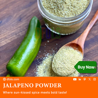 Jalapeno Powder | Hot & Spicy Seasoning | Bold Flavor | Great for Soups, Salsas, Tacos, Sauces & Marinades | All-Natural, Fine Ground Chili Spice - DFOLS
