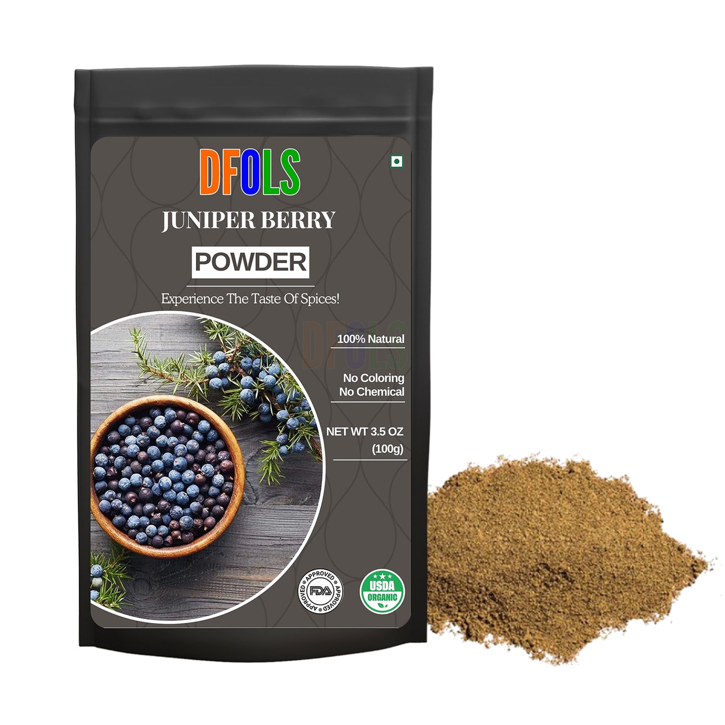 Juniper Berry Powder – 100% Pure & Natural | Premium Culinary Spice & Herbal Supplement | Ideal for Cooking, Detox, Wellness & Medicinal Use - DFOLS
