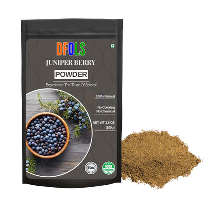 Juniper Berry Powder – 100% Pure & Natural | Premium Culinary Spice & Herbal Supplement | Ideal for Cooking, Detox, Wellness & Medicinal Use - DFOLS