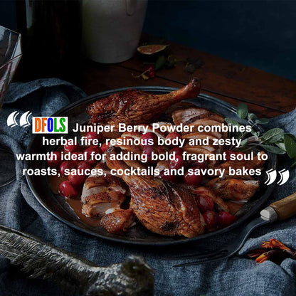 Juniper Berry Powder – 100% Pure & Natural | Premium Culinary Spice & Herbal Supplement | Ideal for Cooking, Detox, Wellness & Medicinal Use - DFOLS