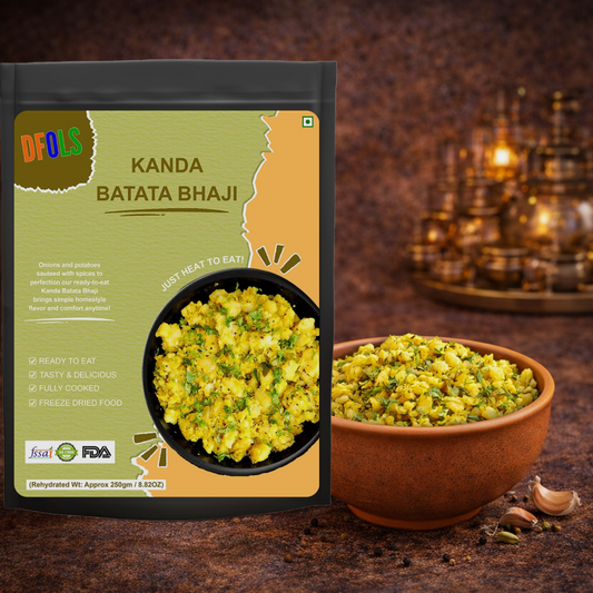 Kanda Batata Bhaji | Traditional Maharashtrian Onion & Potato Curry | Ready-to-Eat | Authentic Spiced Flavor | Heat & Serve Meal Pack