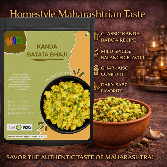 Kanda Batata Bhaji | Traditional Maharashtrian Onion & Potato Curry | Ready-to-Eat | Authentic Spiced Flavor | Heat & Serve Meal Pack
