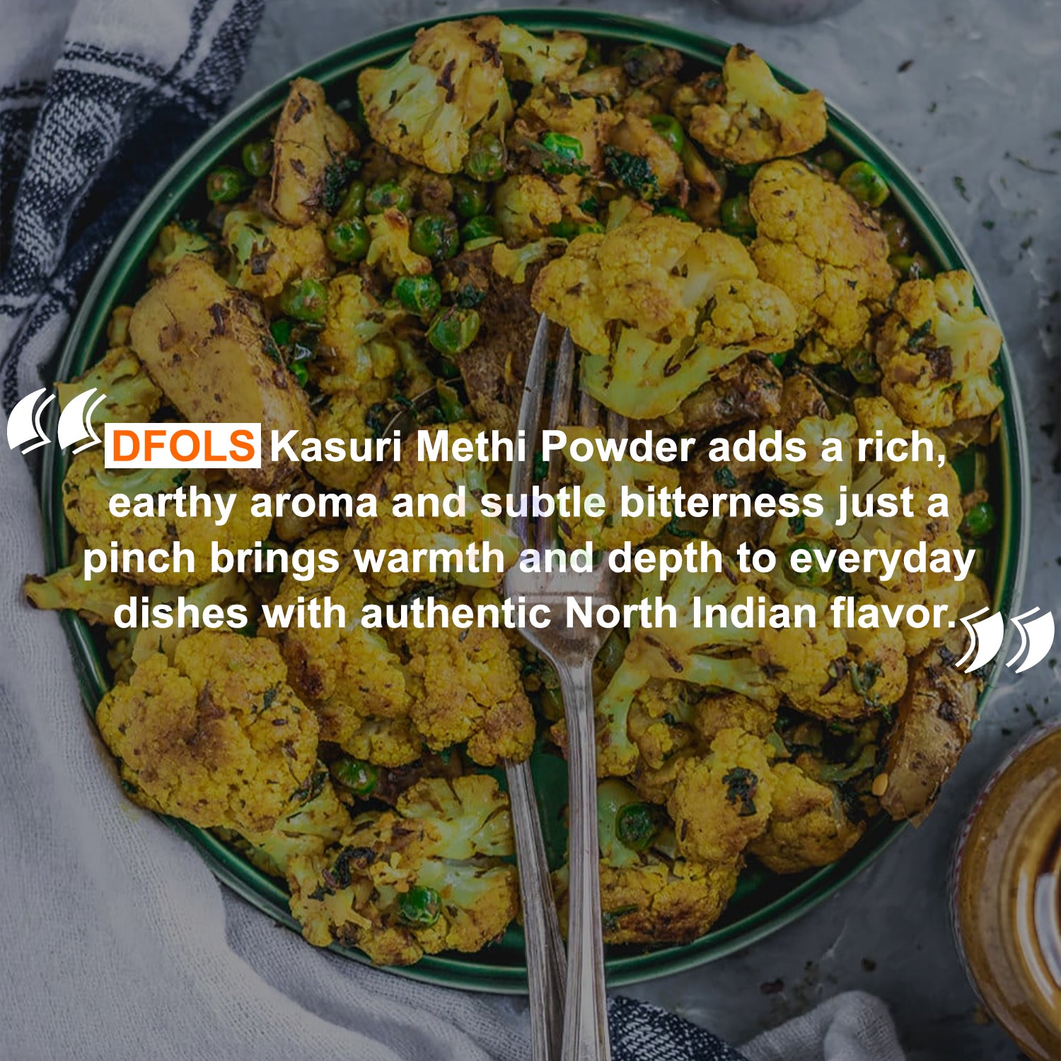 100% organic Kasoori Methi- Natural and Aromatic- Ideal for Mexican, Indian, Mediterranean, Asian Cuisine. Salads - DFOLS