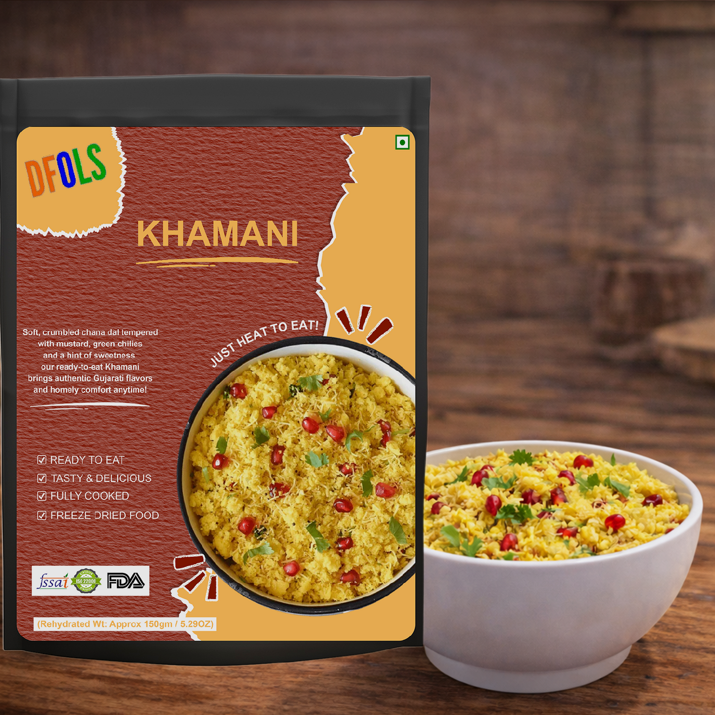 Khamani – Soft & Fluffy Gujarati Snack | Ready-to-Eat Spiced Delicacy with Fresh Herbs & Tangy Garnish | Authentic Gujarati Taste | Quick Snack Pack