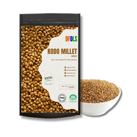 DFOLS Organic Kodo Millet | Natural, Gluten-Free Super Grain | High Fiber & Protein | Hand-Picked, Pesticide-Free Premium Millet