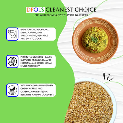 DFOLS Organic Kodo Millet | Natural, Gluten-Free Super Grain | High Fiber & Protein | Hand-Picked, Pesticide-Free Premium Millet