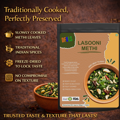 Lasooni Methi Ready-to-Eat Curry | Aromatic Garlic & Fenugreek Gravy | Authentic Indian Heat & Serve Meal | Flavorful, Convenient