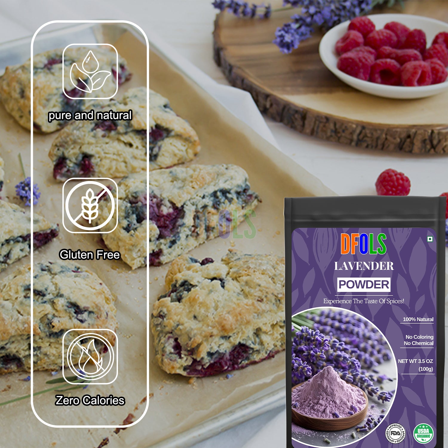 100% Pure Natural Dried Lavender Flowers – Premium Grade for Skincare, Relaxation, Aromatherapy, Tea, Cooking, Crafts, Potpourri, DIY Beauty Products & Home Fragrance - DFOLS