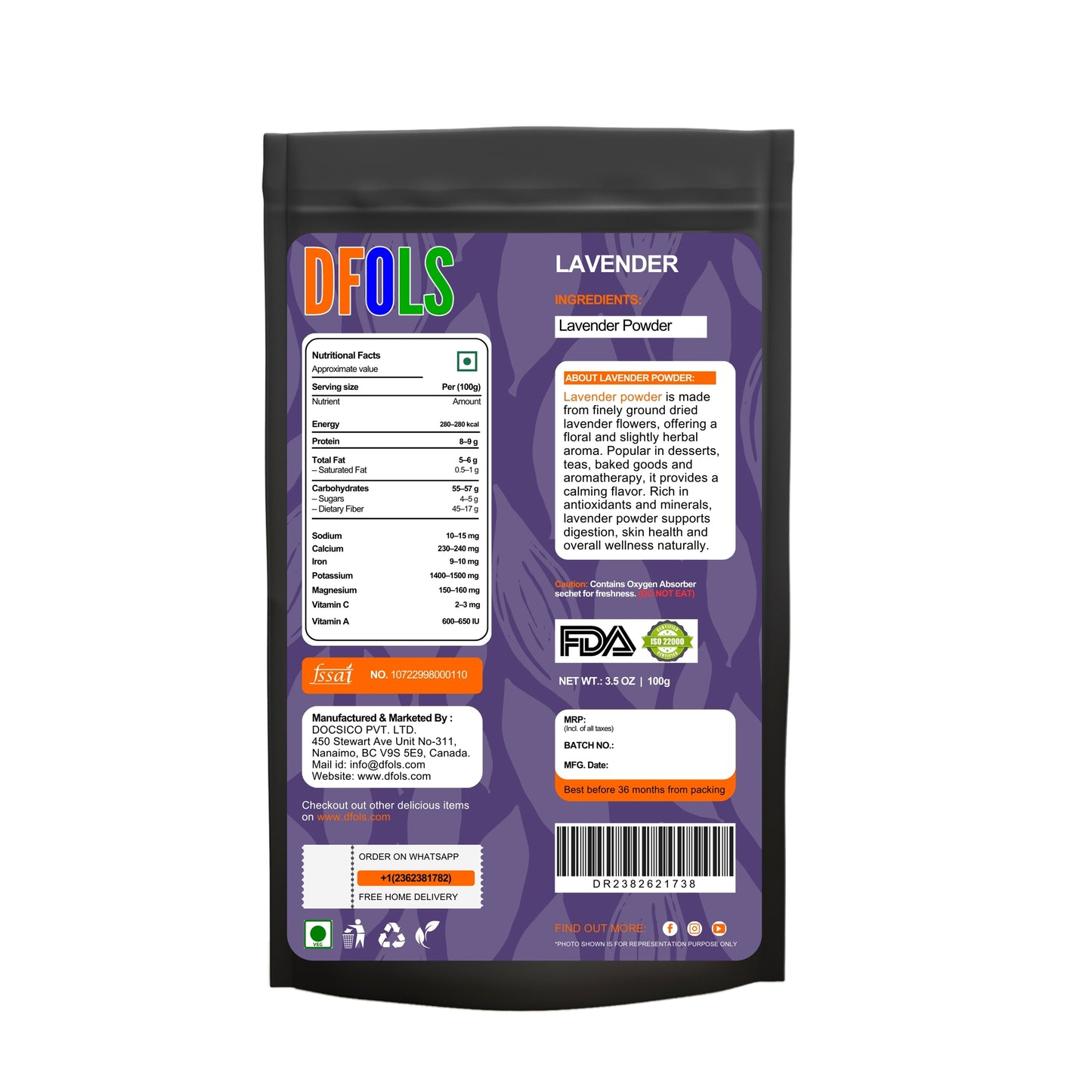 100% Pure Natural Dried Lavender Flowers – Premium Grade for Skincare, Relaxation, Aromatherapy, Tea, Cooking, Crafts, Potpourri, DIY Beauty Products & Home Fragrance - DFOLS