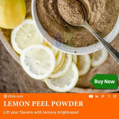 Organic Lemon Peel Powder | 100% Natural & Pure Citrus Zest Powder | Rich in Vitamin C | Perfect for Cooking, Baking, Skin Care, Detox Drinks & Herbal Remedies - DFOLS