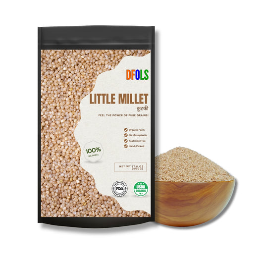 DFOLS Organic Little Millet | Natural & Gluten-Free Ancient Grain | High Fiber, Iron & Antioxidants | Hand-Picked, Cleaned & Pesticide-Free Premium Millet