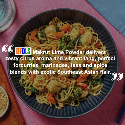 Makrut Lime Powder – Premium Dried & Ground Kaffir Lime Leaves for Authentic Thai & Southeast Asian Cuisine (2 oz Jar) – All-Natural, Non-GMO, Gluten-Free, Vegan - DFOLS