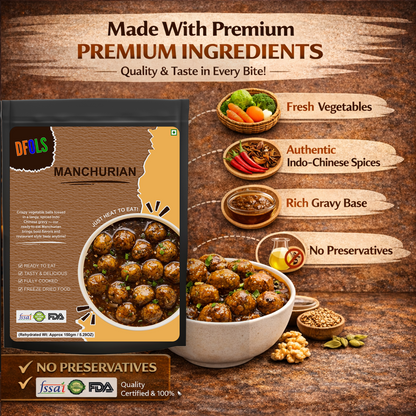 Manchurian Gravy | Indian-Chinese Style Veg Dumplings in Spicy, Bold Sauce | Ready-to-Eat Shelf-Stable Meal | Rich Flavour, Quick & Convenient Meal Pack