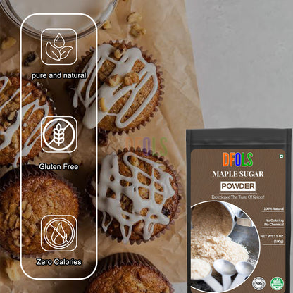 Pure Maple Sugar, Natural Sweetener, Maple Powder - Perfect Sugar Alternative for Teas, Baking & More - DFOLS